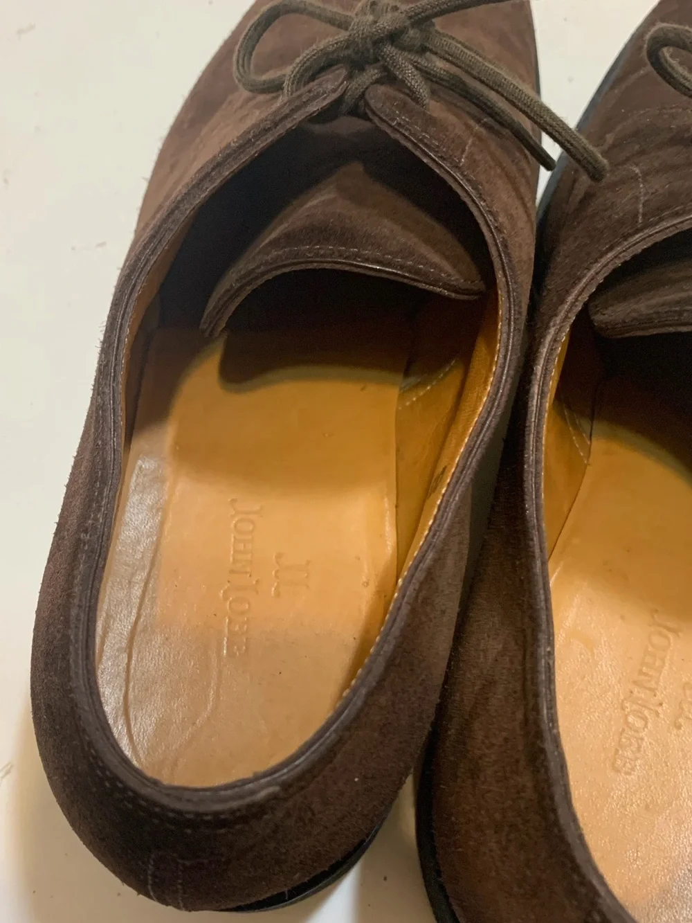 John Lobb Derby suede shoes in dark brown